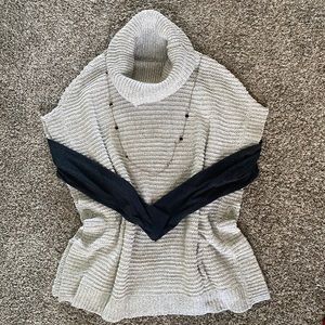 THE LIMITED Vintage Knit Cowl Neck Poncho Size M/L